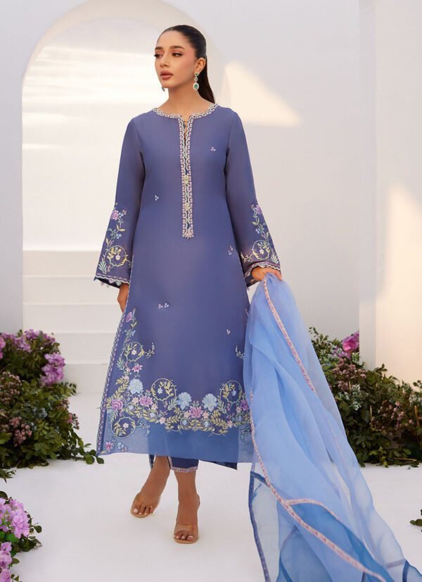 Farah Talib Aziz Zaza'24 Collection Alo Blue Embroidered