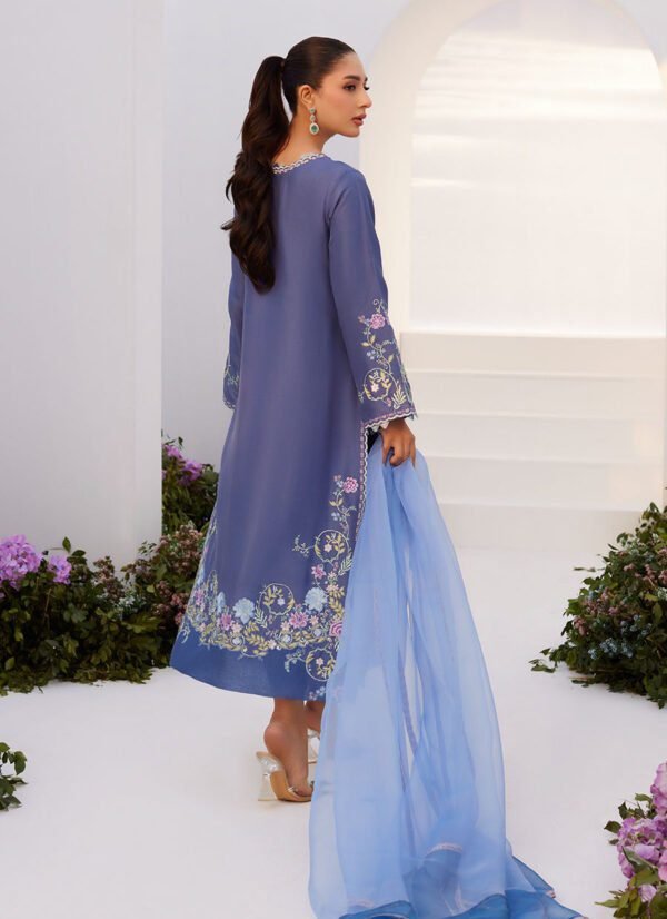 Farah Talib Aziz Zaza'24 Collection Alo Blue Embroidered - Image 3