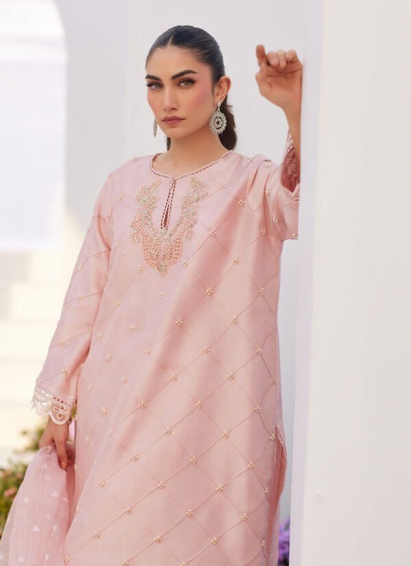 Farah Talib Aziz Zaza'24 Collection Bebe Blush Pink Embellished - Image 3