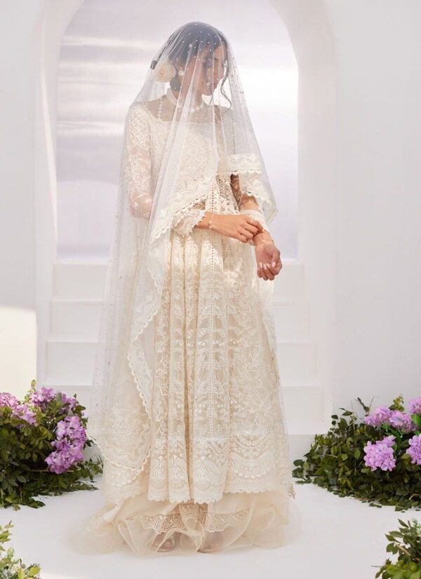 Farah Talib Aziz Zaza'24 Collection Maelle Ivory Embroidered - Image 3