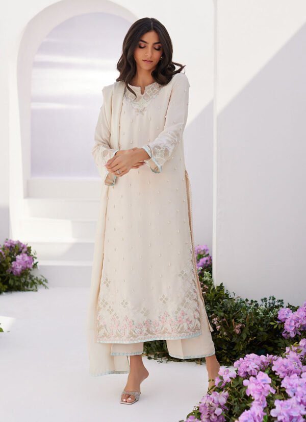 Farah Talib Aziz Zaza'24 Collection Lya Ivory Embellished