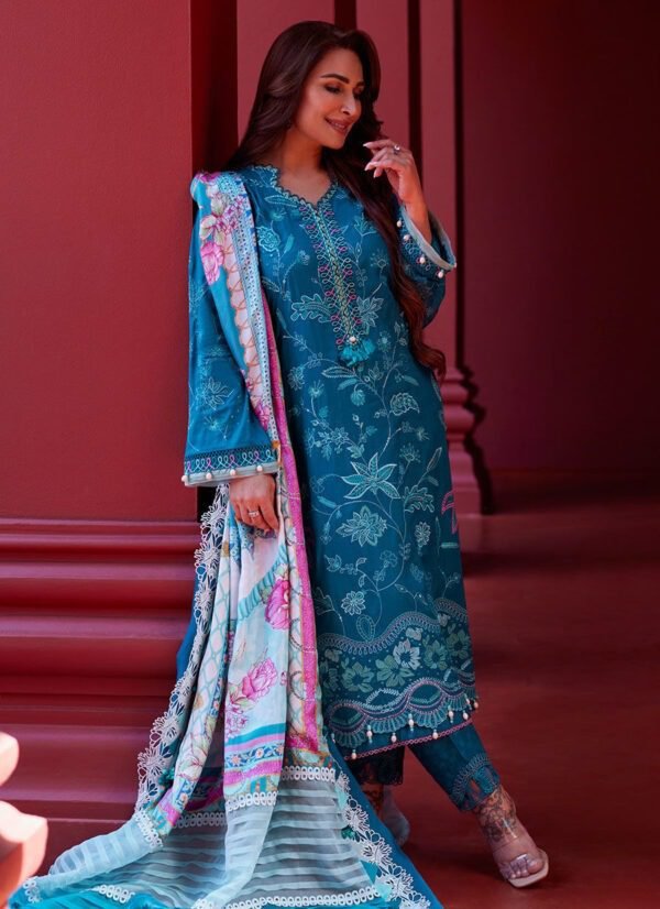 Farah Talib Aziz Suay Lawn'24 Collection Moanna Teal