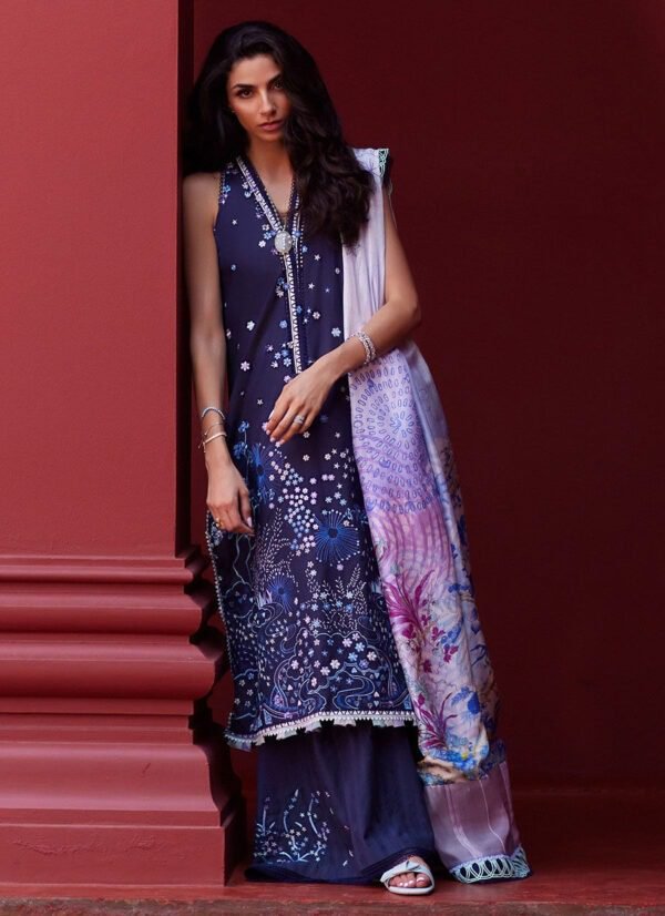 Farah Talib Aziz Suay Lawn'24 Collection Izea Blue