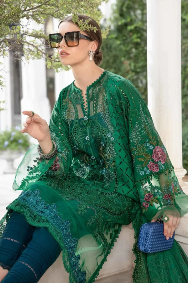 Maria B Lawn 3 Piece – Unstitched Suit | Eid Lawn-24-02 - Image 5