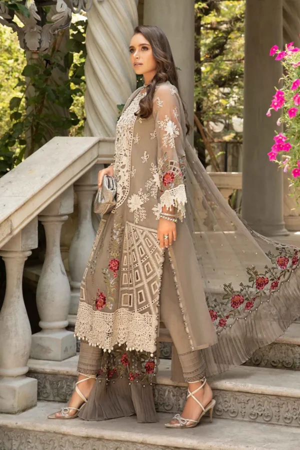 Maria B Lawn 3 Piece - Unstitched Suit | Eid Lawn-24-01 - Image 3