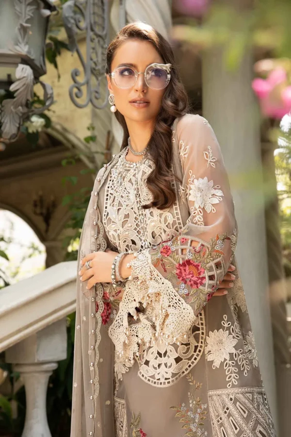 Maria B Lawn 3 Piece - Unstitched Suit | Eid Lawn-24-01 - Image 4