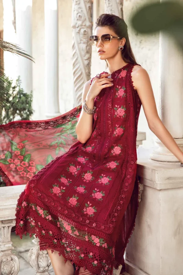 Maria B Lawn 3 Piece - Unstitched Suit | Eid Lawn-24-01 - Image 3