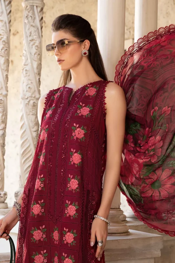 Maria B Lawn 3 Piece - Unstitched Suit | Eid Lawn-24-01 - Image 4