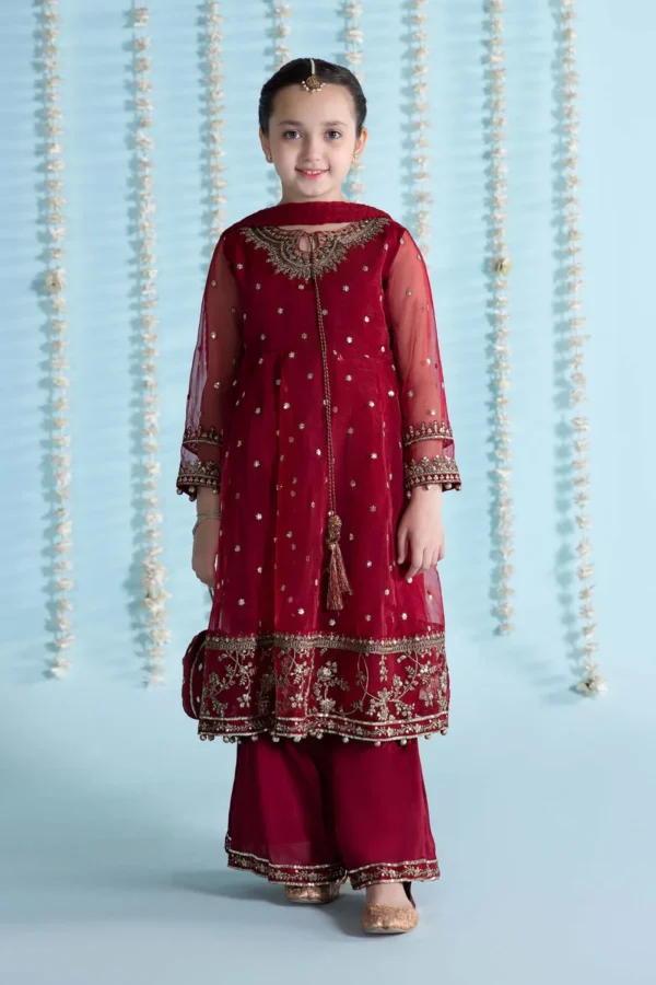 3 Piece Embroidered Organza Suit | MKS-EA24-28