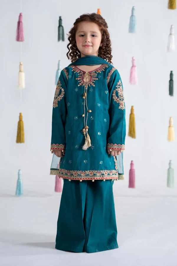 3 Piece Embroidered Doria Cotton Suit | MKD-EA24-19