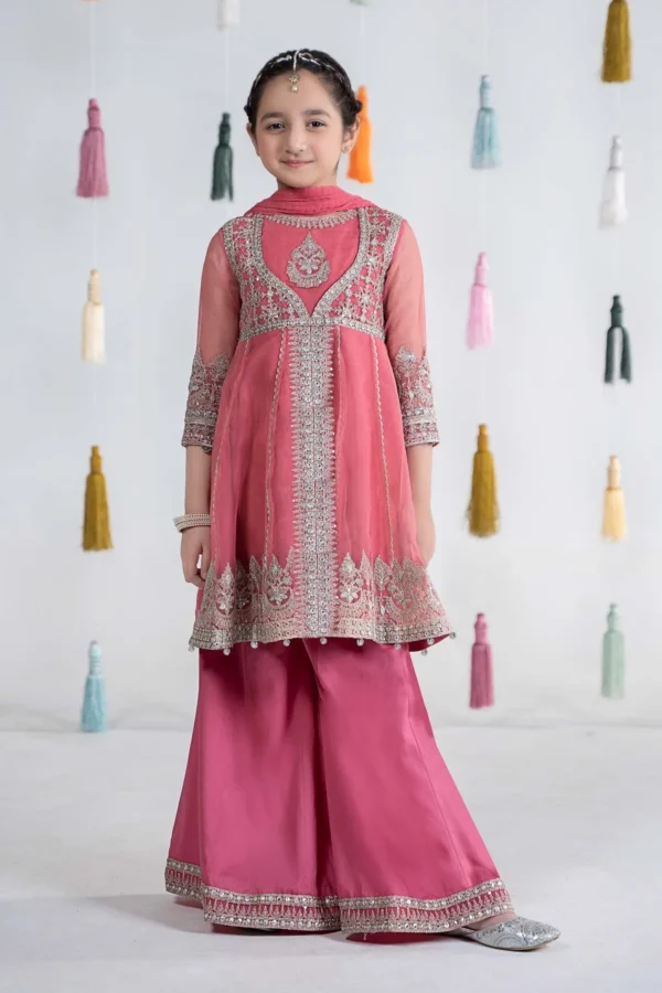 3 Piece Embroidered Organza Suit | MKS-EA24-31