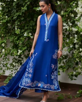 Farah Talib Aziz Luxe Pret By Inga Ink Blue