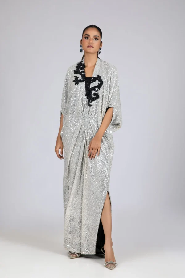 KF-15650-Silver By Kaftans Ayesha Somaya