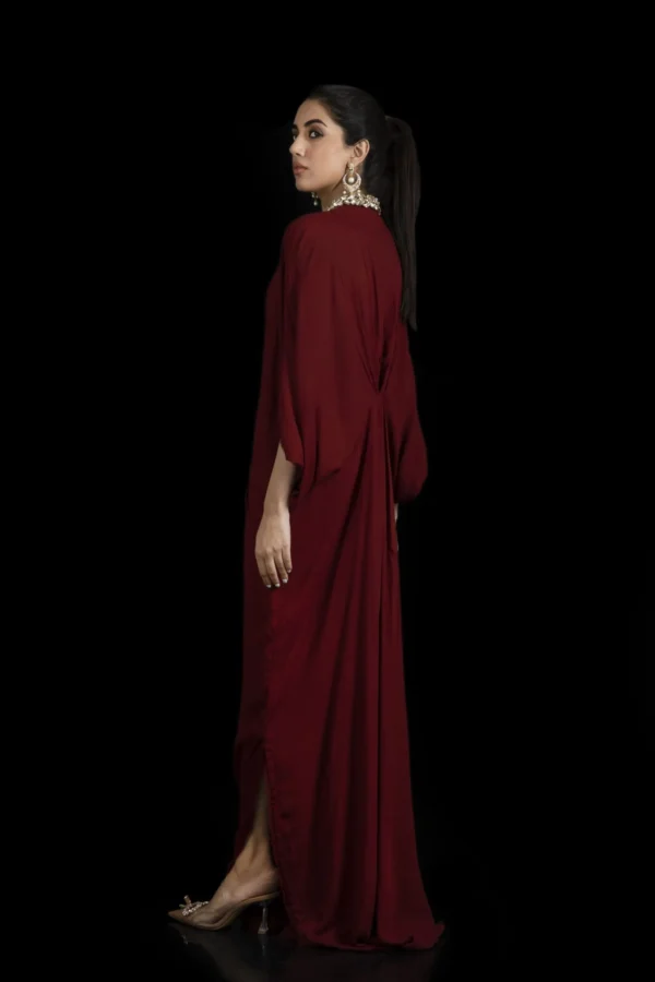 KF-15223-Maroon By Kaftans Ayesha Somaya