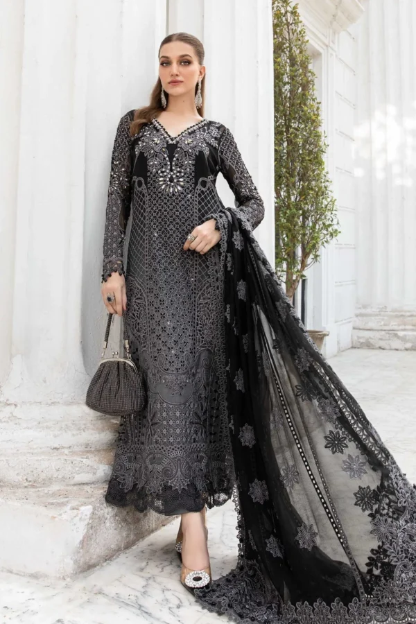 Maria B Embroidered Chiffon Suit | MPC-24-101