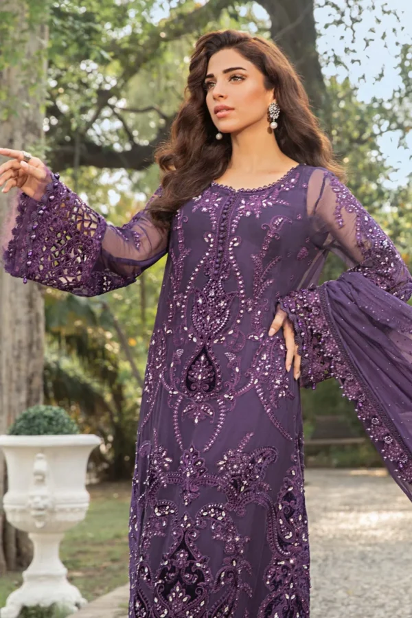 Maria B Embroidered Chiffon Suit | MPC-24-102