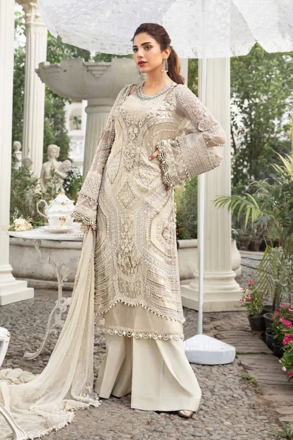 Maria B Embroidered Chiffon Suit | MPC-24-104