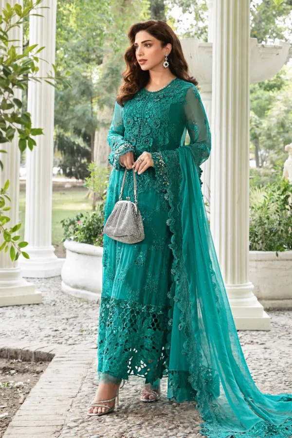 Maria B Embroidered Chiffon Suit | MPC-24-105