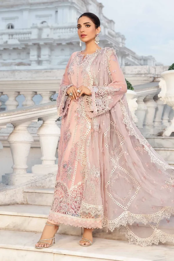 Maria B Embroidered Chiffon Suit | MPC-24-106