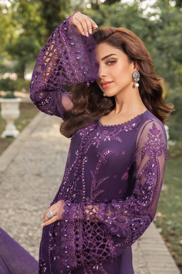 Maria B Embroidered Chiffon Suit | MPC-24-102