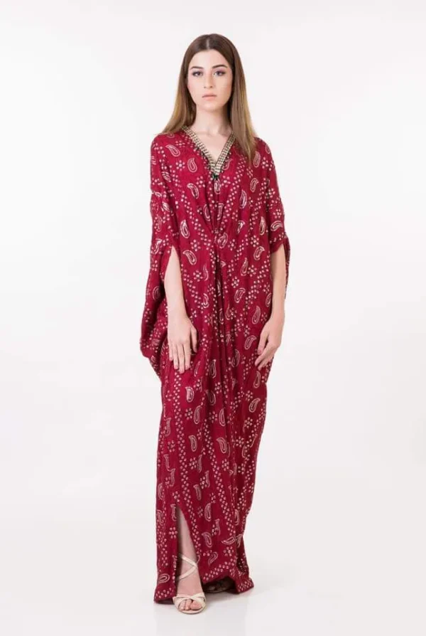 KF# 12813-Red By Kaftans Ayesha Somaya