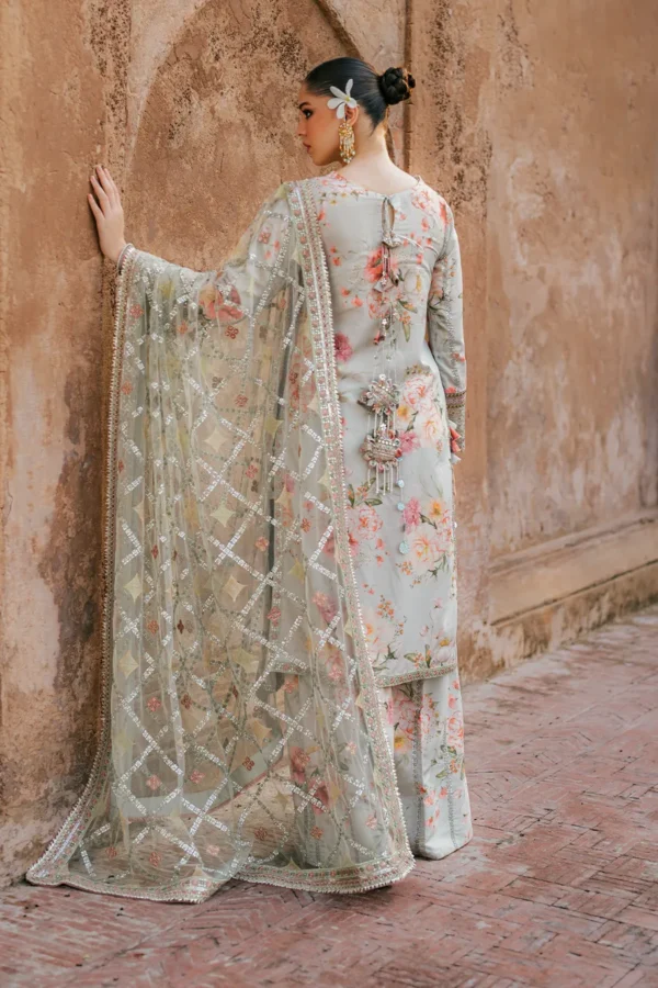 Iznik Printed Formals UE-311 Embroidered Raw Silk