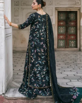 Iznik Printed Formals UE-317 Embroidered Raw Silk