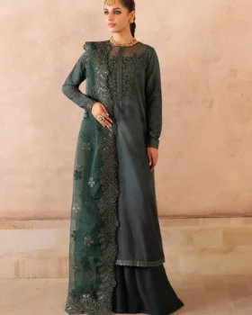 Iznik Printed Formals UE-324 Embroidered Raw Silk