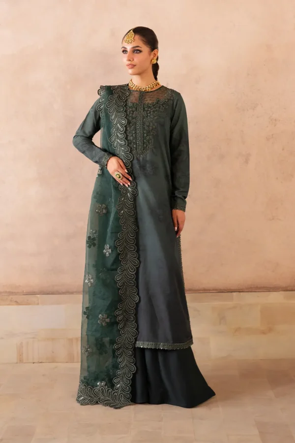 Iznik Printed Formals UE-324 Embroidered Raw Silk