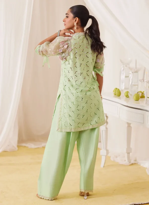 Farah Talib Aziz Nikol Mint Hand Embellished Shirt