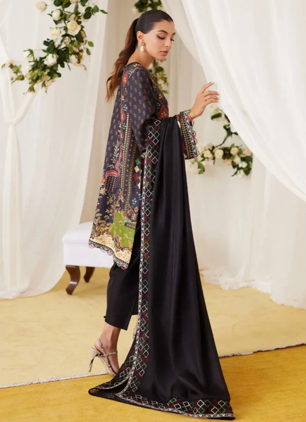 Farah Talib Aziz Maala Printed Raw Silk Shirt And Dupatta