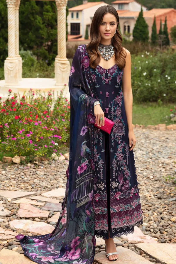 Ramsha Deep Blue-3PC Lawn Embroidered SUIT-Z-803