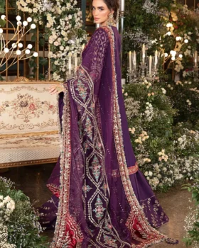 Maria B 3 Piece Unstitched Embroidered Raw Silk Suit | BD-2903