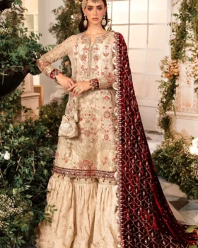Maria B 3 Piece Unstitched Embroidered Organza Suit | BD-2905