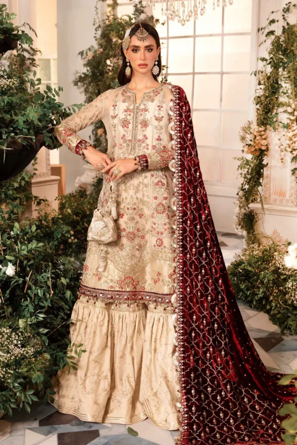 Maria B 3 Piece Unstitched Embroidered Organza Suit | BD-2905