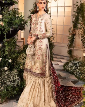 Maria B 3 Piece Unstitched Embroidered Organza Suit | BD-2905