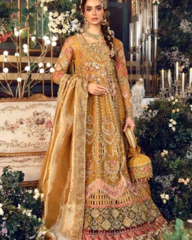 Maria B 3 Piece Unstitched Embroidered Organza Suit | BD-2907