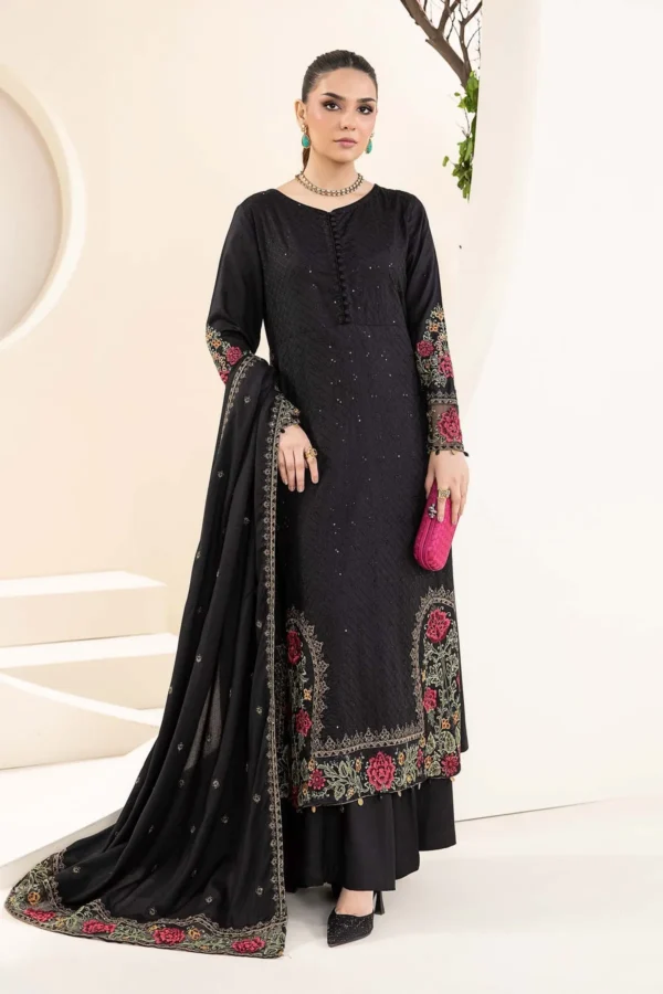 Maria B 3 Piece Embroidered Linen Suit | DW-W24-45