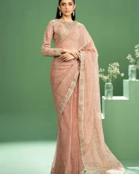 Maria B 3 Piece Embroidered Raw Silk Suit | SF-W24-15