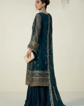 Maria B 3 Piece Embroidered Organza Suit | SF-W24-18