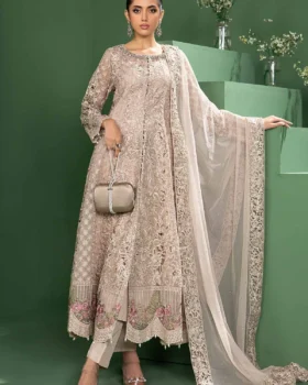 Maria B 3 Piece Embroidered Organza Suit | SF-W24-46