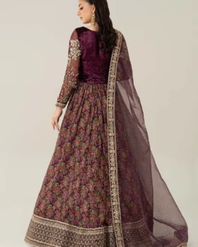 Maria B 3 Piece Embroidered Velvet Suit | SF-W24-50