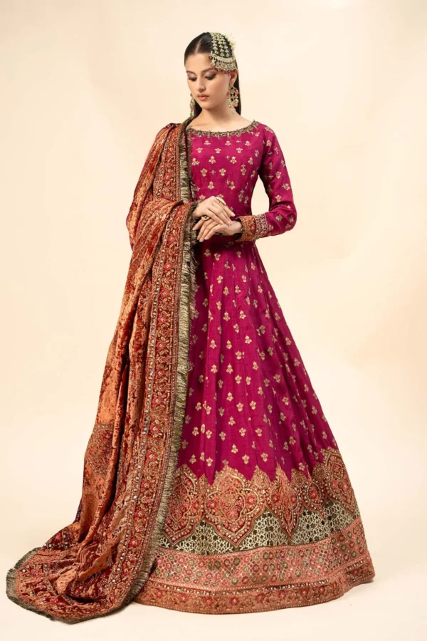 Maria B 3 Piece Embroidered Raw Silk Suit | SF-W24-26