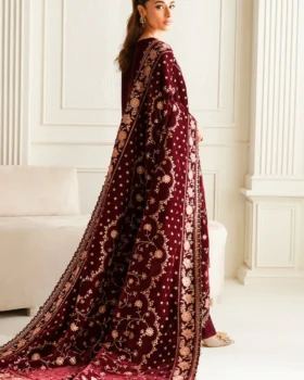 Baroque Embroidered Velvet Shawl VS-56