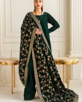 Baroque Embroidered Velvet Shawl VS-51