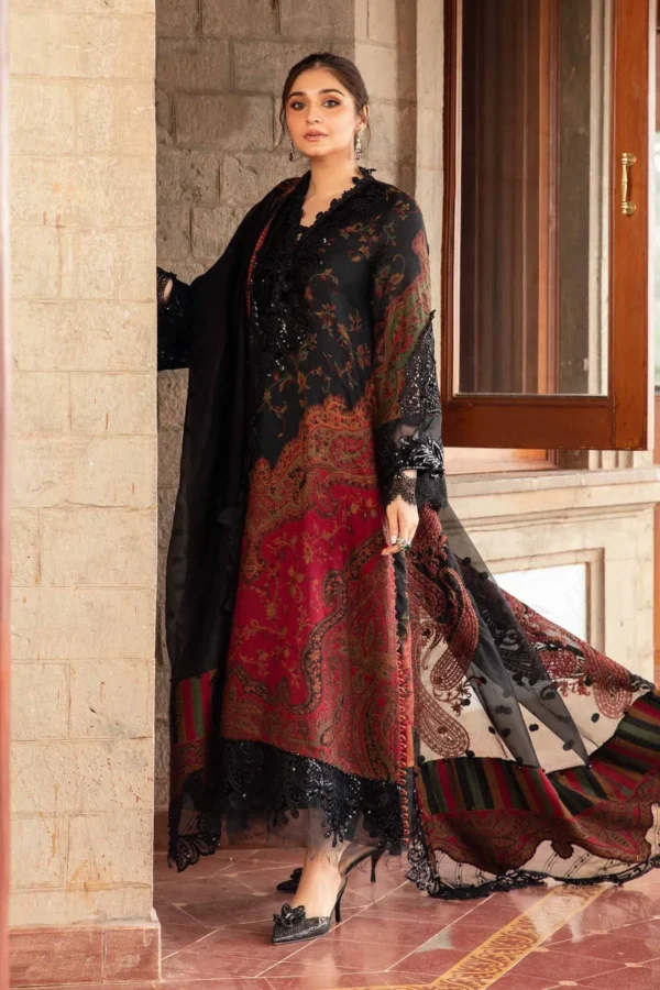 Maria B Winter Luxe Embroidered Woven Suit | DL-1204