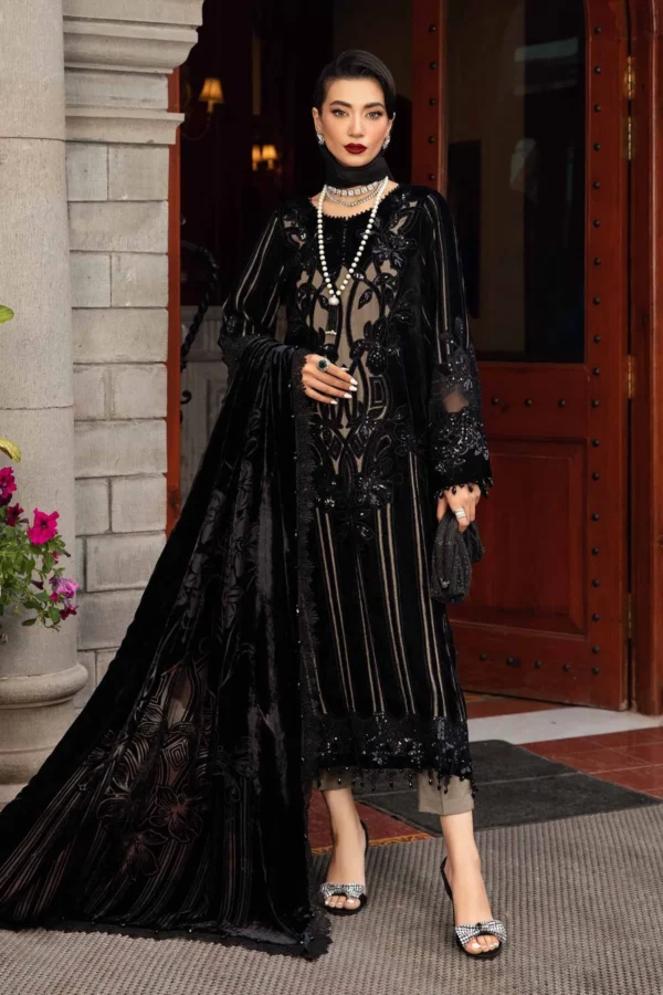 Maria B Winter Luxe Embroidered Velvet Suit | DL-1205