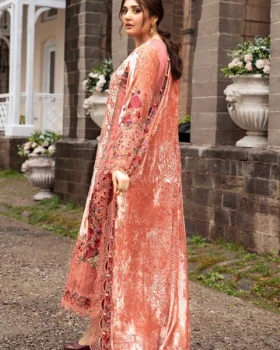 Maria B Winter Luxe Embroidered Palachi Suit | DL-1206