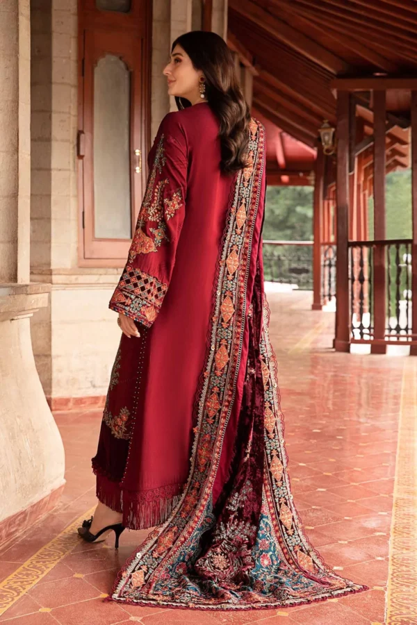 Maria B Winter Luxe Embroidered Twill Linen Suit | DL-1210