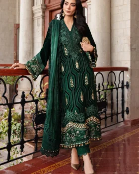 Maria B Winter Luxe Embroidered Velvet Suit | DL-1212